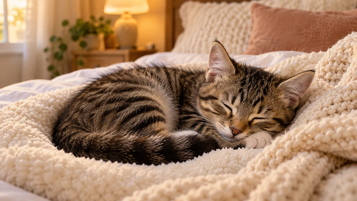 Tekir Kedi ilan — uyuyan Tekir yavru ilan fotoğrafı